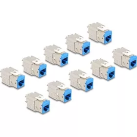   Delock Keystone Modul RJ45 anya - LSA Cat.6A eszközmentes kék 10 db-os szett