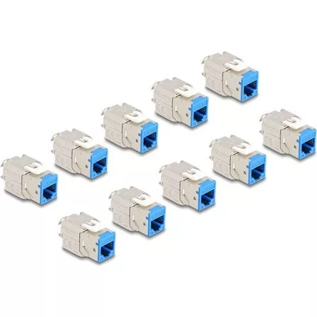 Delock Keystone Modul RJ45 anya - LSA Cat.6A eszközmentes kék 10 db-os szett