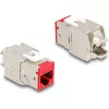 Delock Keystone Modul RJ45 anya - LSA Cat.6A eszközmentes piros 10 db-os szett