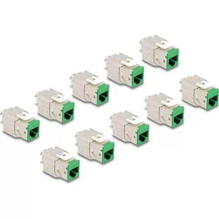 Delock Keystone Modul RJ45 anya - LSA Cat.6A eszközmentes zöld 10 db-os szett