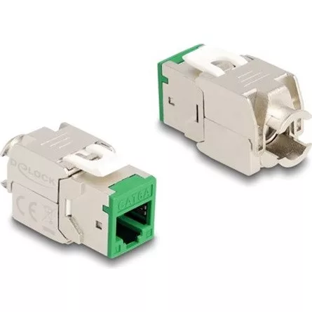 Delock Keystone Modul RJ45 anya - LSA Cat.6A eszközmentes zöld 10 db-os szett