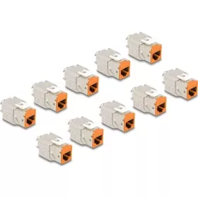   Delock Keystone Modul RJ45 anya - LSA Cat.6A eszközmentes narancssárga 10 db-os szett