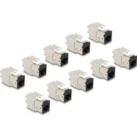   Delock Keystone Modul RJ45 anya - LSA Cat.6A eszközmentes fekete 10 db-os szett