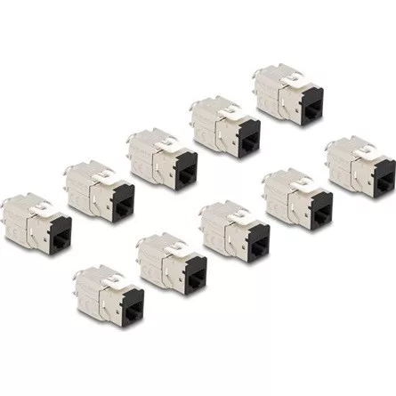 Delock Keystone Modul RJ45 anya - LSA Cat.6A eszközmentes fekete 10 db-os szett