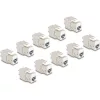 Delock Keystone Modul RJ45 anya - LSA Cat.6A eszközmentes fehér 10 db-os szett