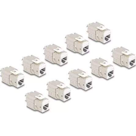 Delock Keystone Modul RJ45 anya - LSA Cat.6A eszközmentes fehér 10 db-os szett