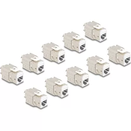 Delock Keystone Modul RJ45 anya - LSA Cat.6A eszközmentes fehér 10 db-os szett