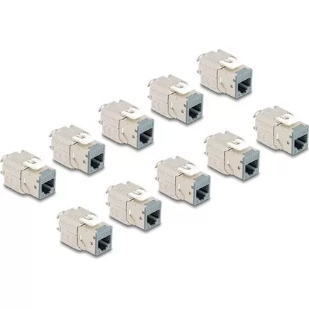 Delock Keystone Modul RJ45 anya - LSA Cat.6A eszközmentes szürke 10 db-os szett