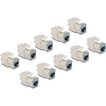 Delock Keystone Modul RJ45 anya - LSA Cat.6A eszközmentes szürke 10 db-os szett