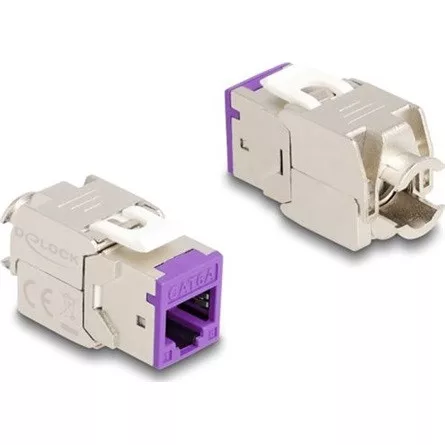 Delock Keystone Modul RJ45 anya - LSA Cat.6A eszközmentes ibolya 10 db-os szett