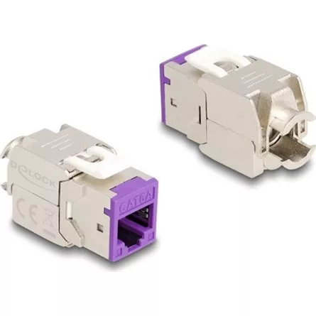 Delock Keystone Modul RJ45 anya - LSA Cat.6A eszközmentes ibolya 10 db-os szett