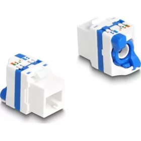   Delock Keystone Modul RJ45 anya - LSA Cat.6A eszköz nélkül beszerelhető, valamint rendelkezik kék elcsavarható zárral