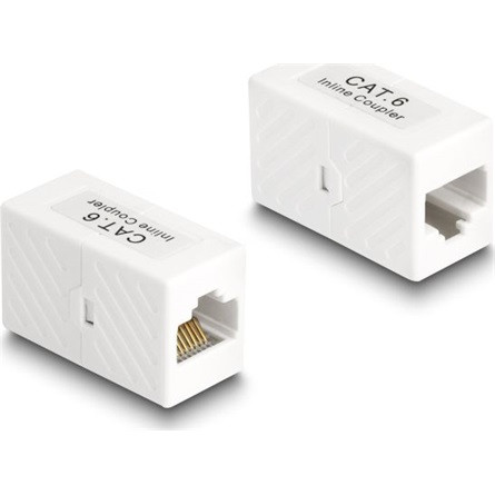 Delock RJ45 CAT6 UTP -> RJ45 CAT6 UTP F/F adapter fehér