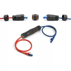   Delock Kábel csatlakoztató RJ45 anya - RJ45 anya Cat.6A M20 cérnával és két vékony IP68 kábel borítással, por és vízhatl