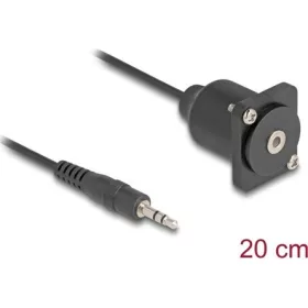   Delock D-típusú kábel 3,5 mm 3 tűs sztereo jack apa   anya fekete 20 cm