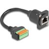 Delock D-típusú kábel RJ45 anya - Terminal Block nyomó gombbal Cat.5e fekete 30 cm