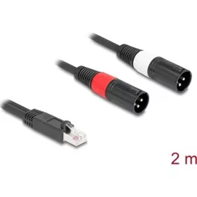   Delock Adapter RJ45 kábel apa - 2 XLR 3 tűs apa fekete színű 2 m