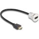Delock HDMI beépített anya 8K 60 Hz kábelcsatlakozóval 30 cm, alumínium