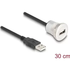  Delock USB 2.0 A-típusúbeépített anya kábelcsatlakozóval 30 cm, alumínium