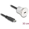Delock USB 10 Gbps USB Type-C  beépített anya kábelcsatlakozóval 30 cm, alumínium