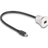 Delock USB 2.0 Mini-B beépített anya kábelcsatlakozóval 30 cm, alumínium