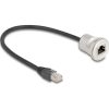 Delock RJ45 beépített anya kábelcsatlakozóval Cat.5e STP 30 cm, alumínium