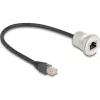 Delock RJ45 beépített anya kábelcsatlakozóval Cat.5e STP 30 cm, alumínium