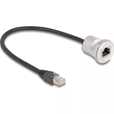 Delock RJ45 beépített anya kábelcsatlakozóval Cat.5e STP 30 cm, alumínium