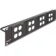 Delock D-típusú 19  Patch Panel 4 D-típusú lemezzel 86 x 86 mm méretű és 4 port 2U fekete