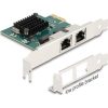 Delock 88205 1Gb/s PCIe x1 Dual RJ45 hálózati adapter BCM