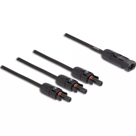 Delock DL4 -> 3db DL4 M/F szolár kábel 0.35m fekete