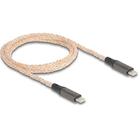 Delock USB-C -> USB-C M/M töltőkábel 1.2m RGB