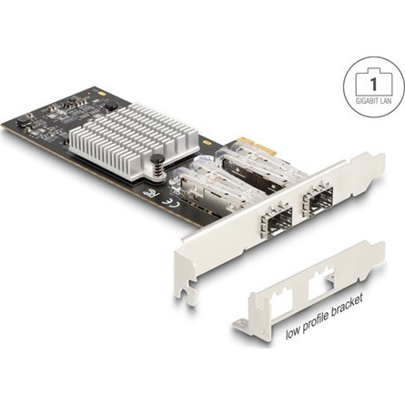 Delock PCI Express x1 Kártya - 2 x SFP bővítőhely Gigabit LAN