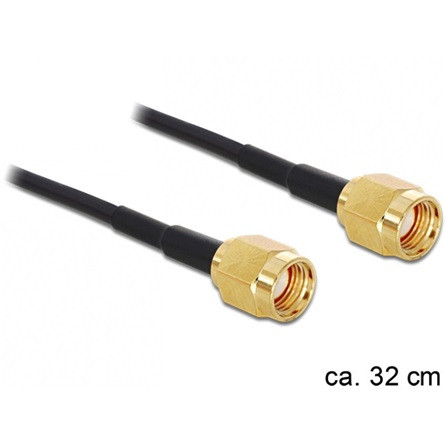 Delock RP-SMA F/F antenna kábel 0.3m fekete