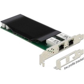   Delock PoE+ i350 1Gb/s PCIe x4 Dual RJ45 hálózati adapter low profile