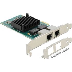   Delock i350 1Gb/s PCIe x1 Dual RJ45 hálózati adapter low profile