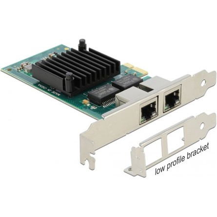 Delock i350 1Gb/s PCIe x1 Dual RJ45 hálózati adapter low profile