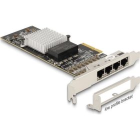   Delock i350 1Gb/s PCIe x4 Quad RJ45 hálózati adapter low profile