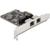 Delock RTL8111 1Gb/s PCIe x1 Dual RJ45 hálózati adapter low profile