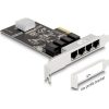 Delock 88618 1Gb/s PCIe x4 Quad RJ45 hálózati adapter RTL8111