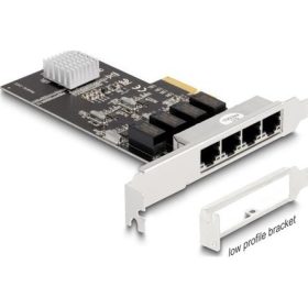   Delock 88618 1Gb/s PCIe x4 Quad RJ45 hálózati adapter RTL8111