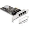 Delock 88618 1Gb/s PCIe x4 Quad RJ45 hálózati adapter RTL8111