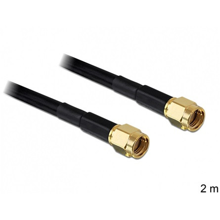 Delock RP-SMA F/F antenna kábel 2m LMR195 fekete