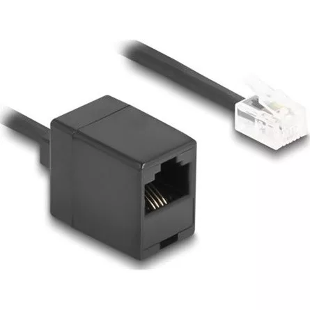 Delock Telefon csavart kábel RJ11 apa - RJ45 anya fekete színű 1 m