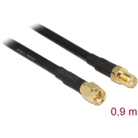 Delock SMA M/F antenna kábel 0.9m fekete CFD/RF200