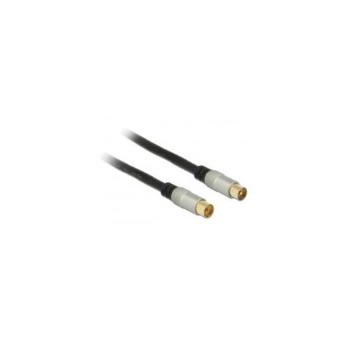 Delock KAB Delock 88945 IEC Plug > IEC Jack RG-6/U quad shield antenna kábel - 1m - Fekete