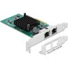 Delock 1Gb/s PCIe x4 Dual RJ45 hálózati adapter low profile