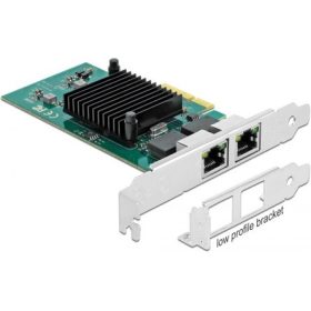   Delock 1Gb/s PCIe x4 Dual RJ45 hálózati adapter low profile