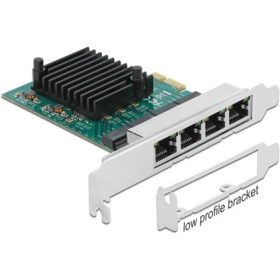   Delock RTL8111 1Gb/s PCIe x1 Quad RJ45 hálózati adapter low profile