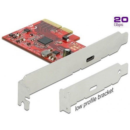 Delock PCI Express x4 Kártya - 1 x külső SuperSpeed USB 20 Gbps (USB 3.2 Gen 2x2) USB Type-C? hüvely